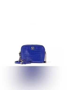 Victoria's Secret Croc-Embossed Royal Blue Crossbody